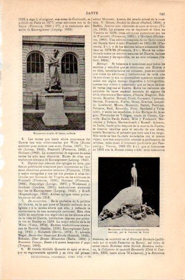 LAMINA V46894: Monumento de Dante en Paris