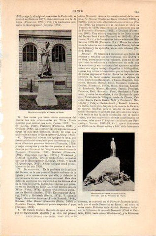 LAMINA V46894: Monumento de Dante en Paris