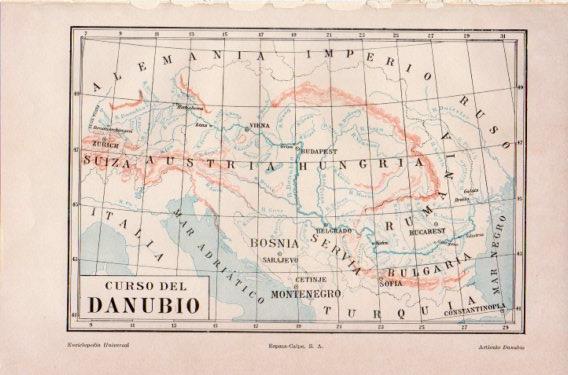 LAMINA V46893: Mapa del curso del Danubio