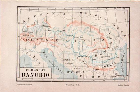 LAMINA V46893: Mapa del curso del Danubio