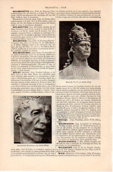 LAMINA V46550: Busto de Pio X y autorretrato  por A. Wildt