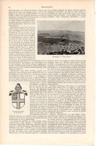 LAMINA V46536: Vista y escudo de Wellington, Nueva Zelanda
