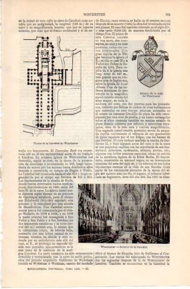 LAMINA V46557: Interior de la Catedral de Winchester