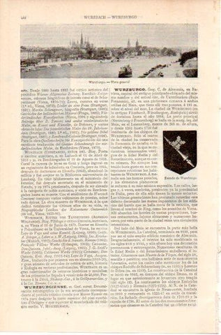 LAMINA V46579: Vista general  y escudo de Wurzburgo
