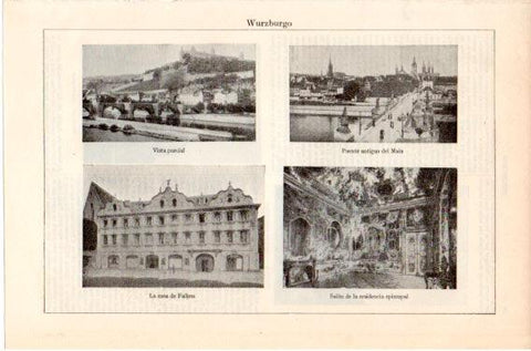 LAMINA V46578: Vistas varias de Wurzburgo, Alemania