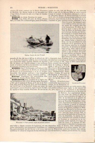 LAMINA V46570: Worcester grabado antiguo 