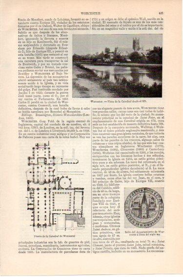 LAMINA V46569: Catedral de Worcester