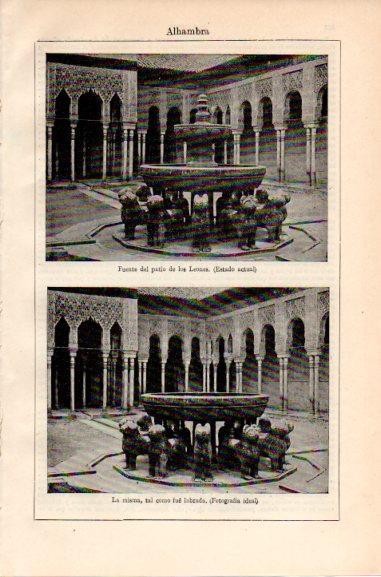 LAMINA V46471: Fuente del patio de los Leones, Alhambra de Granada