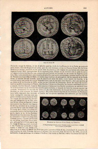 LAMINA V46462: Monedas de Alfonso XI y Alfonso X El Sabio