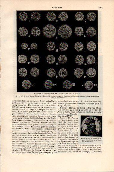 LAMINA V46460: Monedas de Alfonso VIII de Castilla