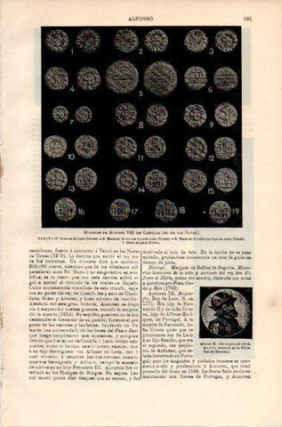 LAMINA V46460: Monedas de Alfonso VIII de Castilla