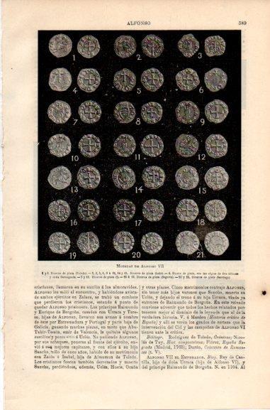 LAMINA V46459: Monedas de Alfonso VII