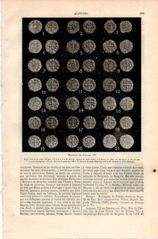 LAMINA V46459: Monedas de Alfonso VII