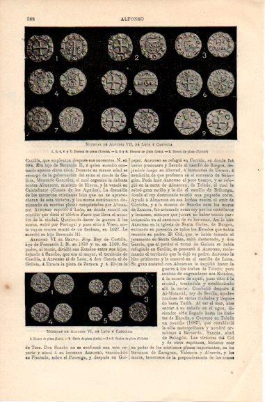 LAMINA V46458: Monedas de Alfonso VII de Leon y Castilla