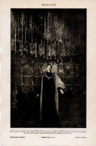 LAMINA V46516: Retrato de Alfonso XIII por R. Casas
