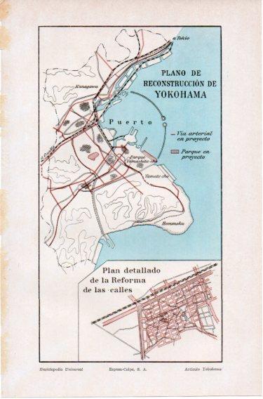 LAMINA V46685: Plano de reconstruccion de Yokohama, Japon
