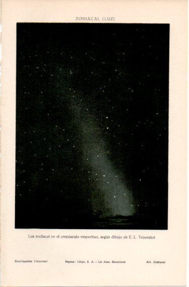 LAMINA V46677: Luz zodiacal dibujo por E.L. Trouvelot