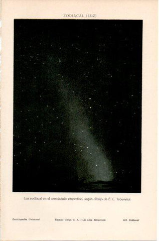 LAMINA V46677: Luz zodiacal dibujo por E.L. Trouvelot
