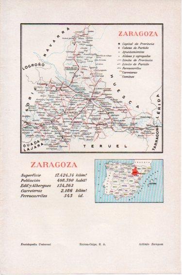LAMINA V46661: Mapa de la provincia de Zaragoza