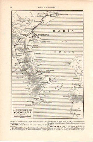 LAMINA V46619: Mapa de los alrededores de Yokohama, Japon