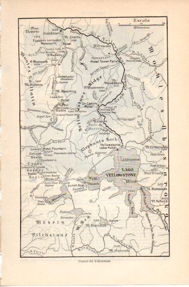LAMINA V46612: Mapa de la cuenca del Yellowstone, Estados Unidos