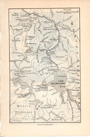 LAMINA V46612: Mapa de la cuenca del Yellowstone, Estados Unidos