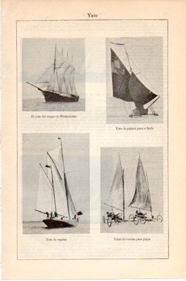LAMINA V46601: Modelos de yates