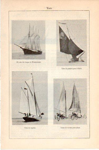 LAMINA V46601: Modelos de yates