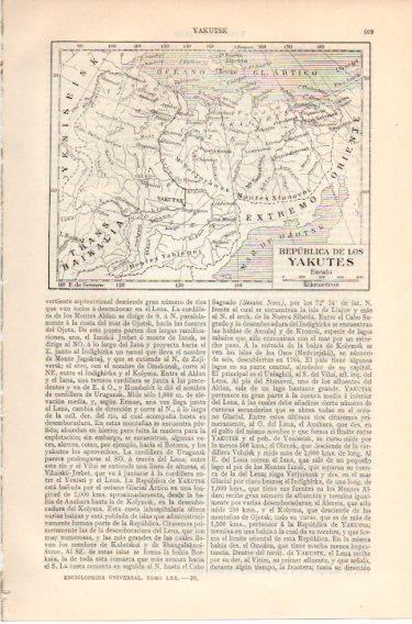 LAMINA V46594: Mapa de la Republica de los Yakutes, Rusia