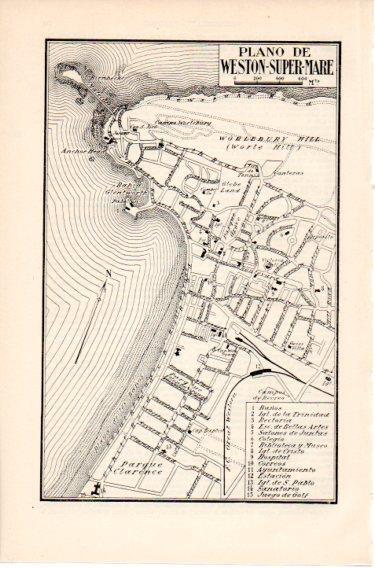 LAMINA V46593: Plano de Weston-Super-Mare, Inglaterra