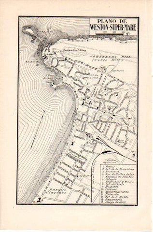 LAMINA V46593: Plano de Weston-Super-Mare, Inglaterra