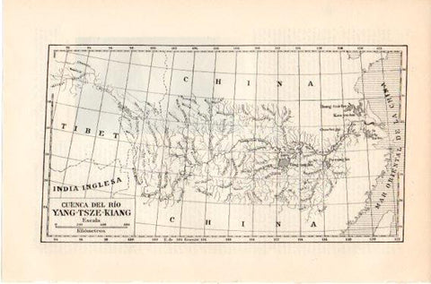 LAMINA V46592: Mapa de la cuenca del rio Yang Tsze Kiang