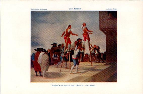 LAMINA V46652: Los Zancos tapiz por Goya