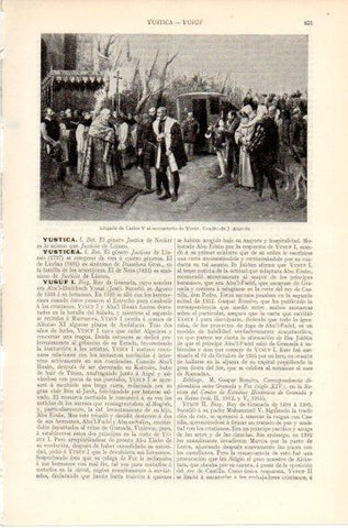 LAMINA V46633: Llegada de Carlos V al monasterio de Yuste por J. Alarcon