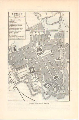 LAMINA V46626: Plano de Ypres antes de la guerra