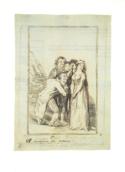 LAMINA V47195: Capricho 14 por Goya, dibujo preparatorio 