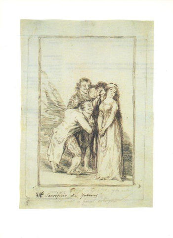 LAMINA V47195: Capricho 14 por Goya, dibujo preparatorio 