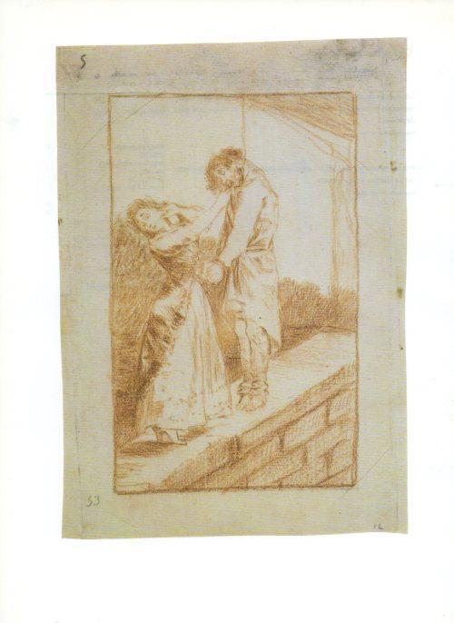 LAMINA V47190: Capricho 12  por Goya, dibujo preparatorio 