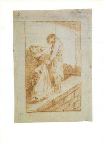 LAMINA V47190: Capricho 12  por Goya, dibujo preparatorio 