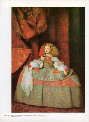 LAMINA V47164: La infanta Margarita adolescente por Velazquez