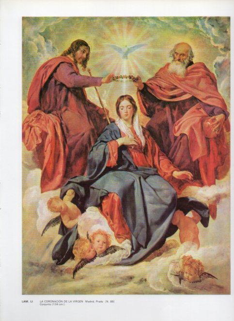 LAMINA V47160: La coronacion de la Virgen por Velazquez
