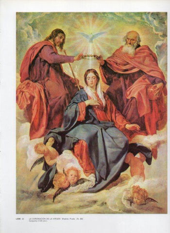 LAMINA V47160: La coronacion de la Virgen por Velazquez