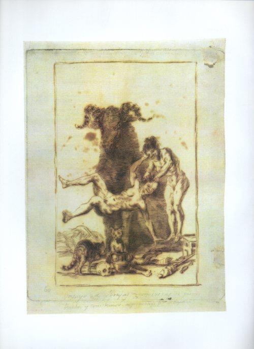 LAMINA V47278: Capricho 60 por Goya, dibujo preparatorio