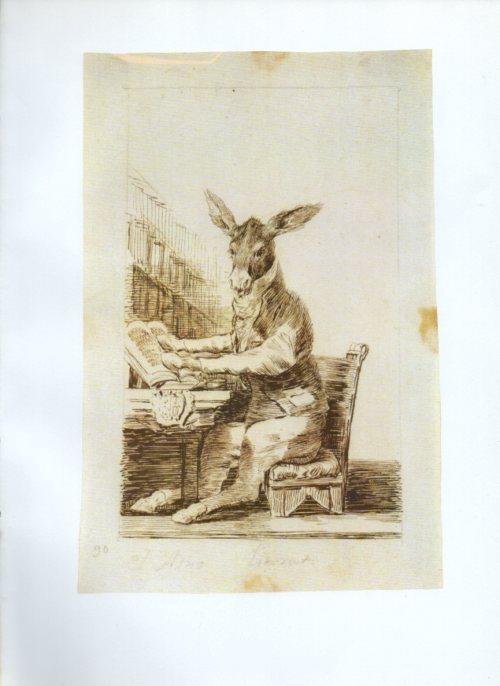 LAMINA V47240: Capricho 39 por Goya, dibujo preparatorio