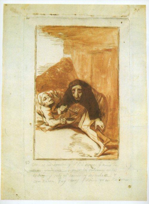 LAMINA V47266: Capricho 54 por Goya, dibujo preparatorio