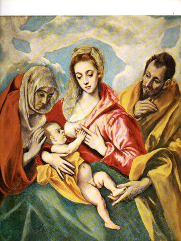 LAMINA V47049: Sagrada Familia con Santa Ana por El Greco