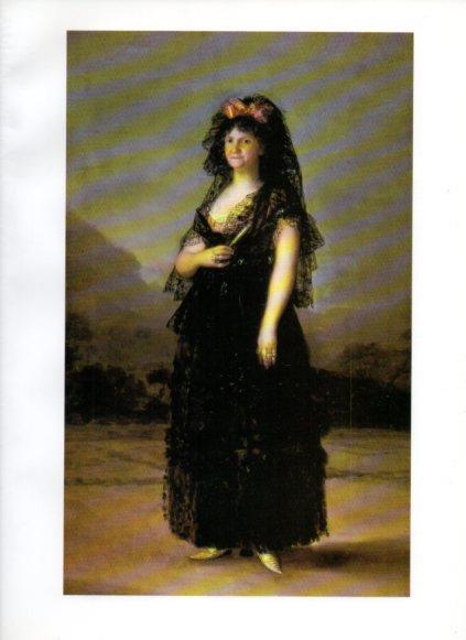 LAMINA V47061: La reina Maria Luisa por Goya