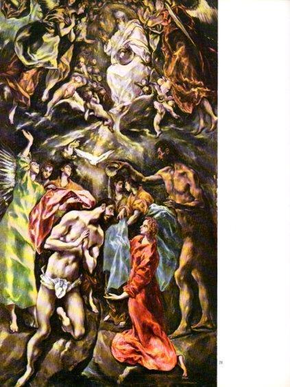 LAMINA V47058: El bautismo de Cristo por El Greco
