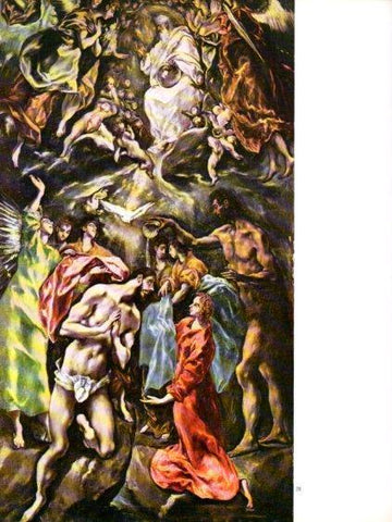 LAMINA V47058: El bautismo de Cristo por El Greco
