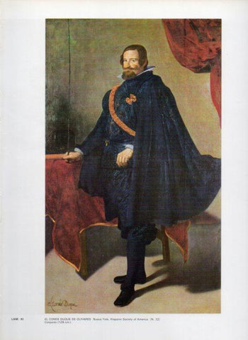 LAMINA V47140: El conde duque de Olivares por Velazquez